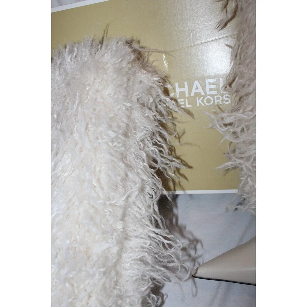 Michael Kors Women's Dawn Heeled Tall Fur Boots NEW $385 Natural Sz 7.5